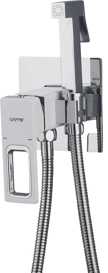 Смеситель с гигиеническим душем Gappo Futura G7217-8 белый, хром