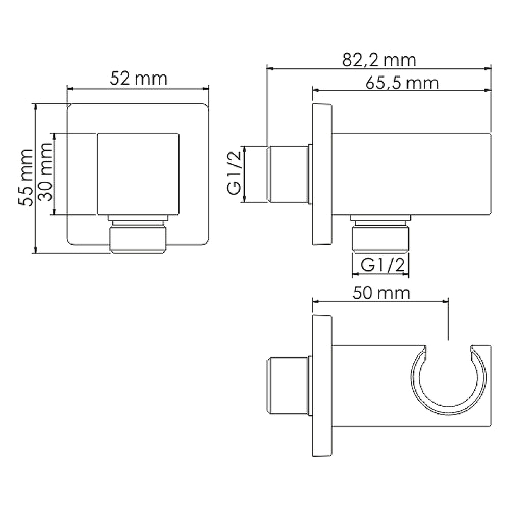 Гигиенический душ Wasserkraft A55094 со смесителем, золото