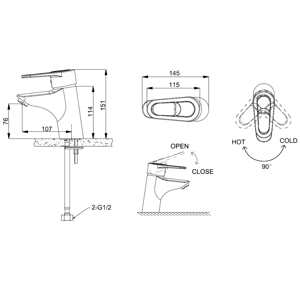 Смеситель для раковины Bravat Loop F1124182CP-RUS хром