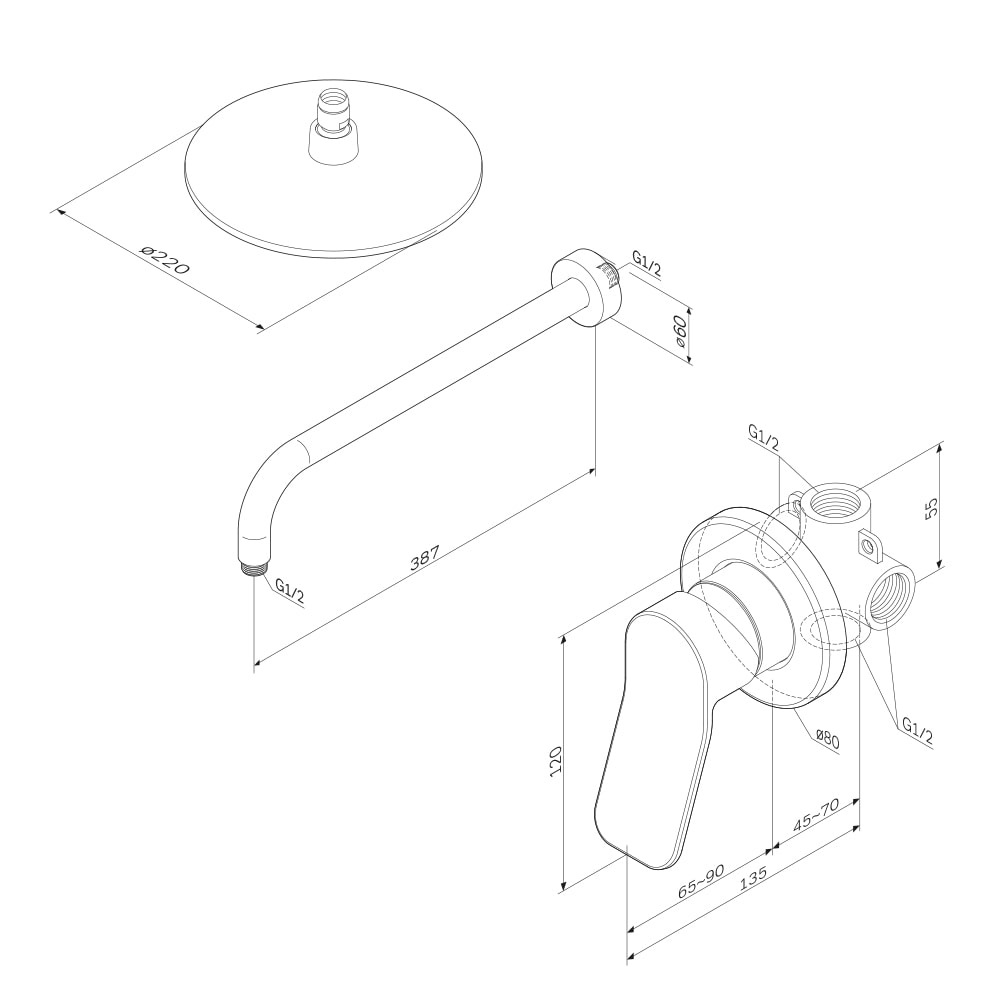 Душевой комплект AM.PM X-Joy FB85A2R000 хром