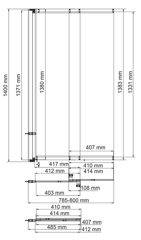 Шторка на ванну Wasserkraft Main 80x140см 41S02-80 WasserSchutz профиль хром, стекло прозрачное