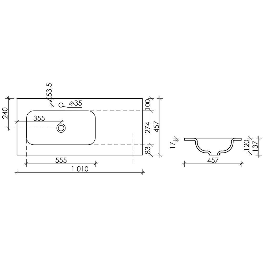 Раковина встраиваемая Ceramica Nova Element CN7014 белая