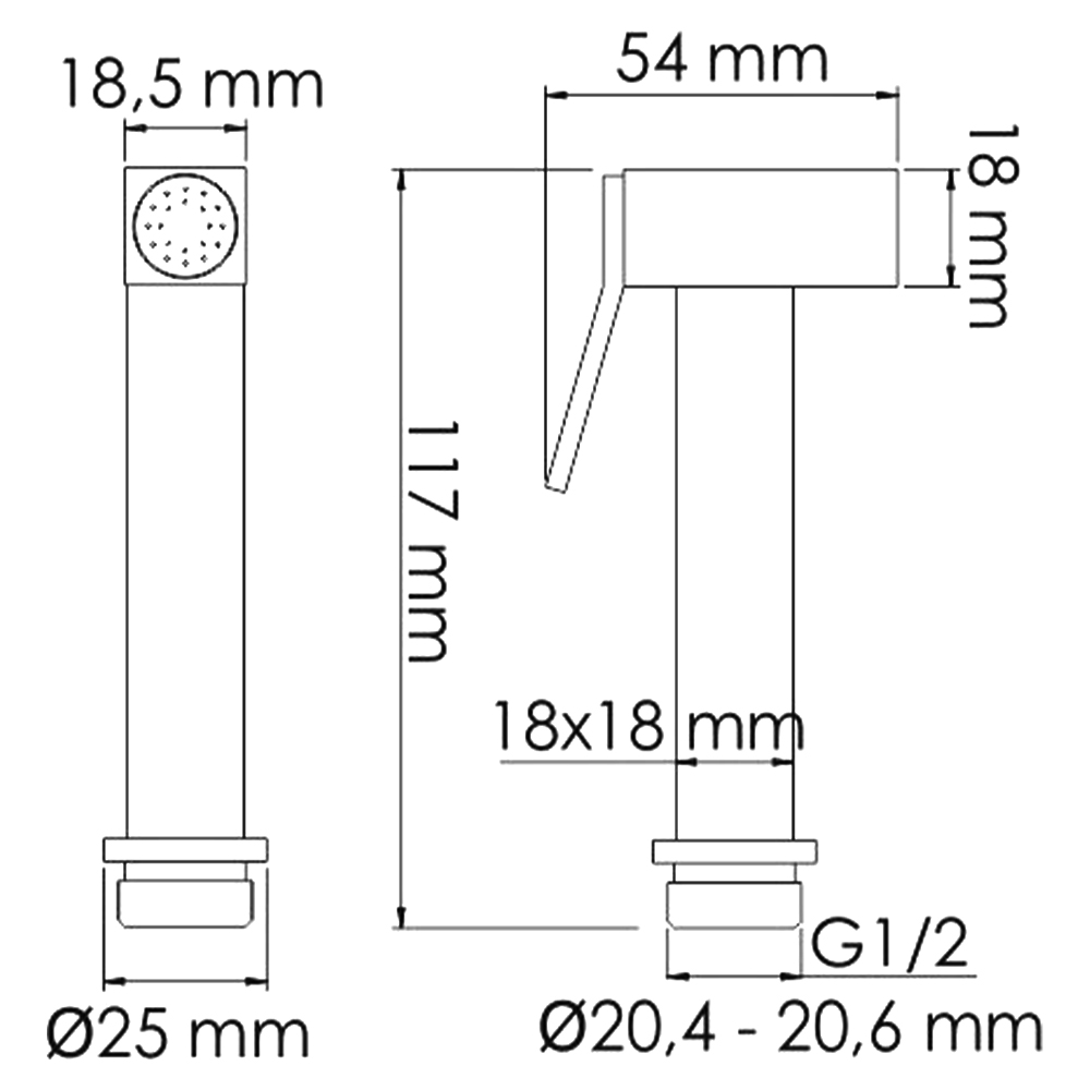 Гигиенический душ Wasserkraft A216 золото