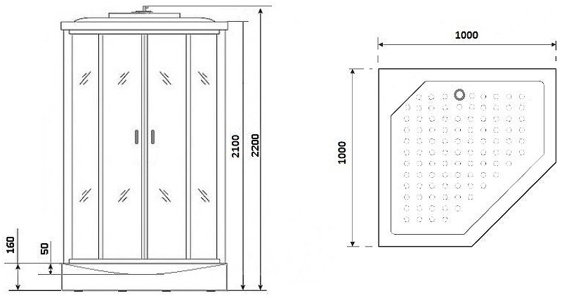 Душевая кабина Niagara Premium 100x100см NG-6002-01D профиль хром