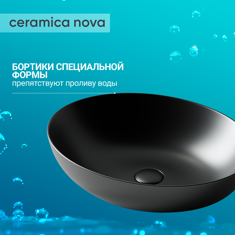 Раковина накладная Ceramica Nova Element CN6017MB черная матовая