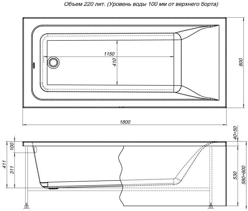 Акриловая ванна Aquanet Bright 180x80 со шторкой Aquanet Alfa 4 NF6222-pivot 232987 + 196049 белая