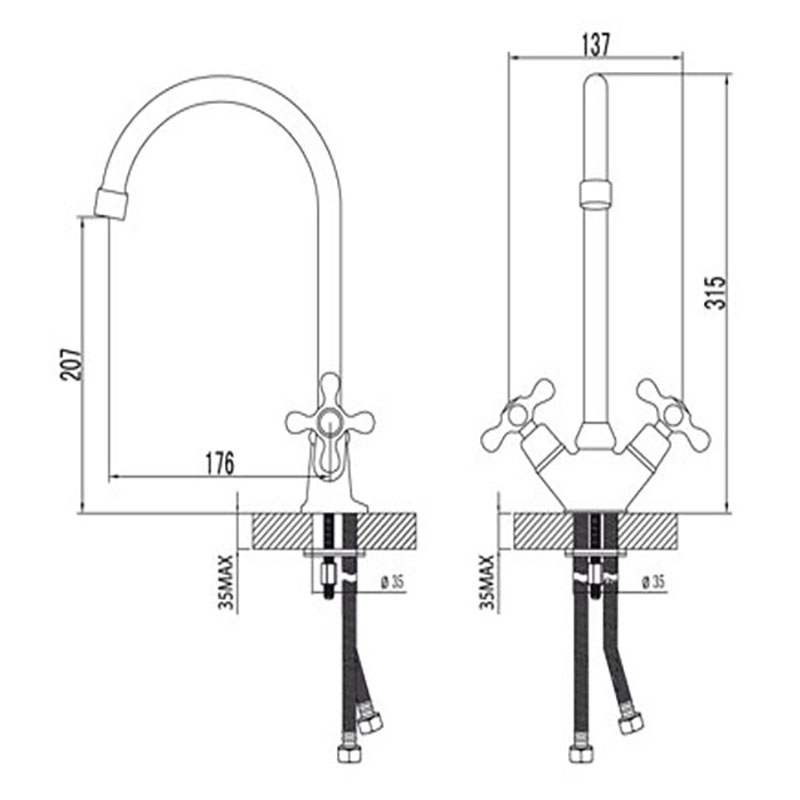 Смеситель для кухни Lemark Standard LM2105C хром