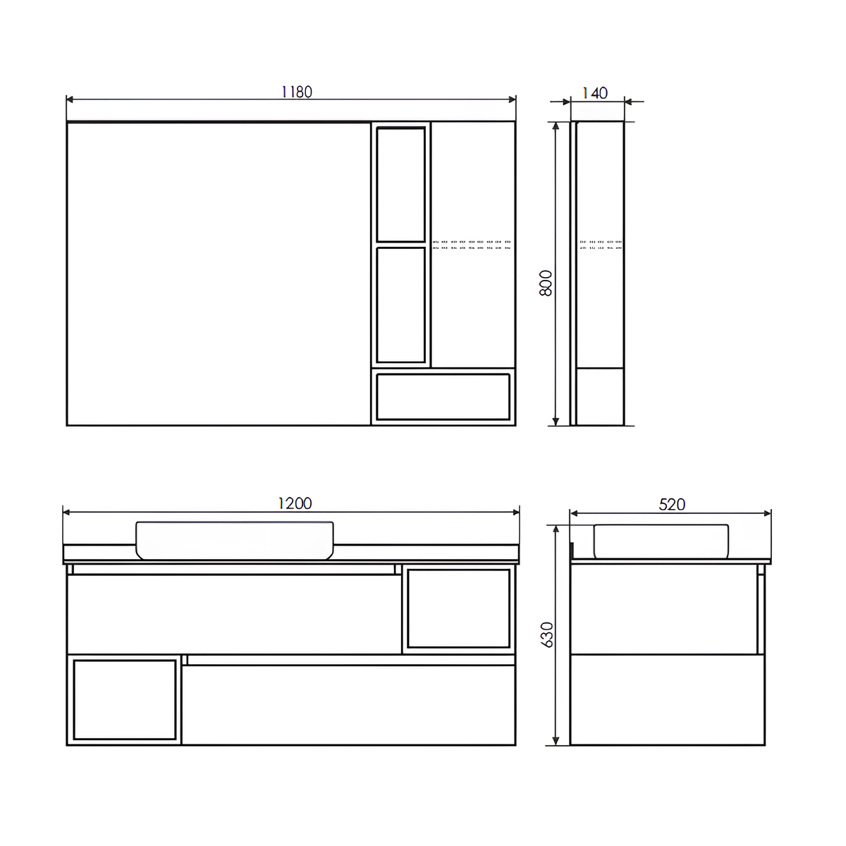 Тумба с раковиной Comforty Прага 120 00-00004130CF дуб белый, с антрацитовой столешницей