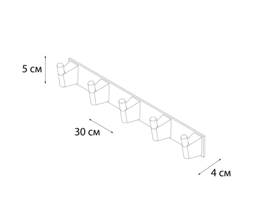 Планка 5 крючков Fixsen Trend FX-97805-5