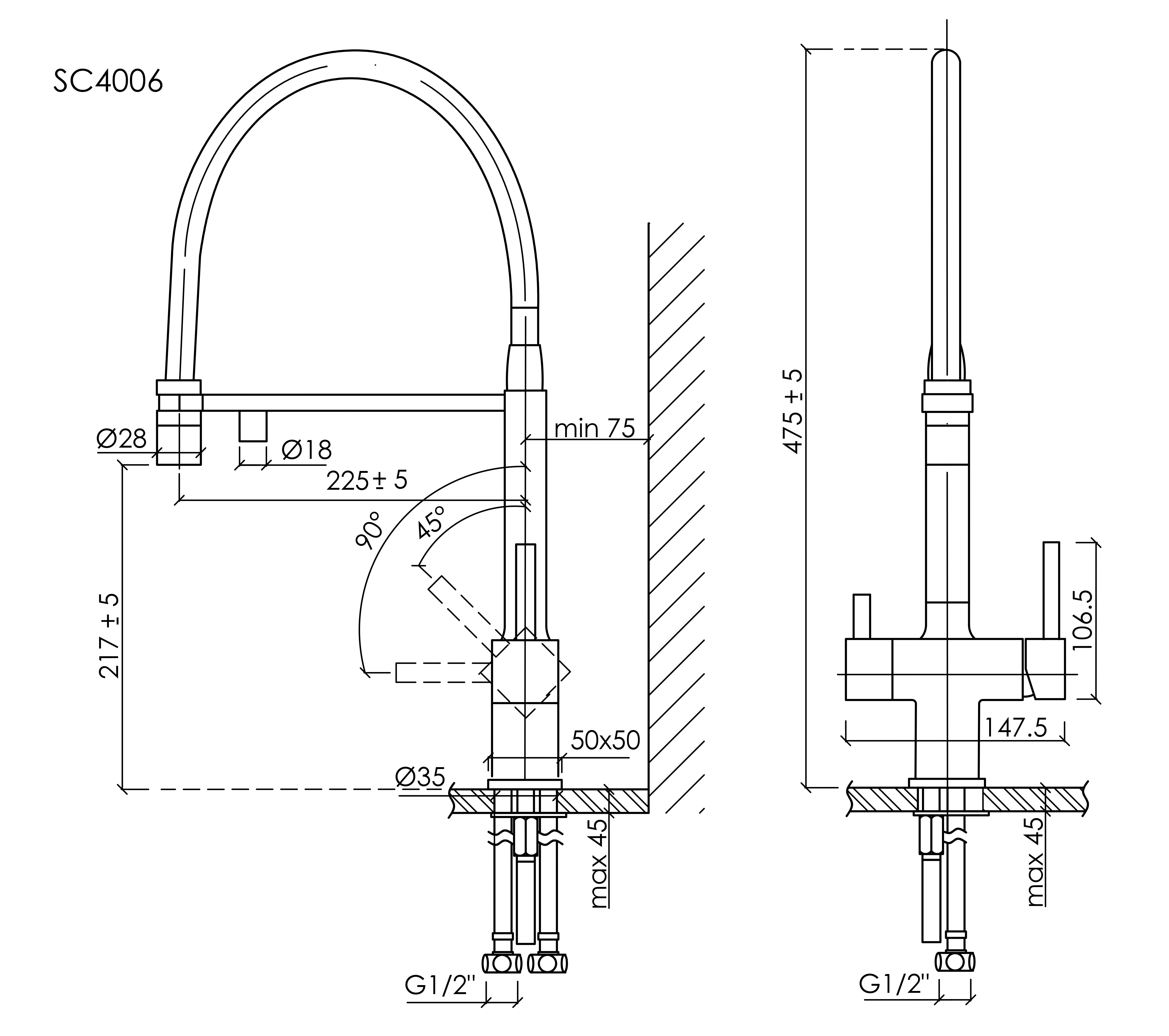 Смеситель для кухни Sancos Moro SC4006MB черный матовый