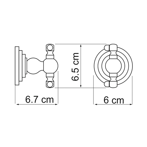 Крючок Wasserkraft Ammer K-7023D хром матовый