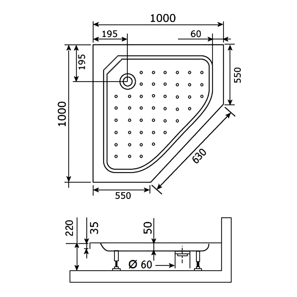 Душевой поддон RGW Acryl 100x100см 16180500-11 белый