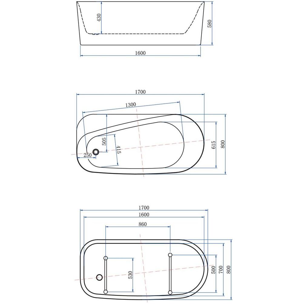 Акриловая ванна Allen Brau Priority 2 170x80 2.31002.20 белый глянец