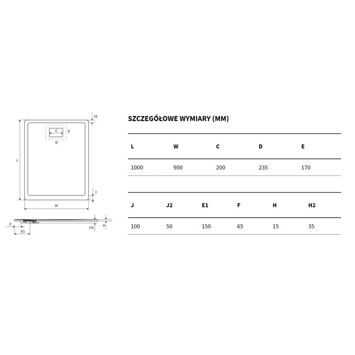 Душевой поддон Excellent Lavano 100x90см BREX.1103.100.090.CAN бежевый