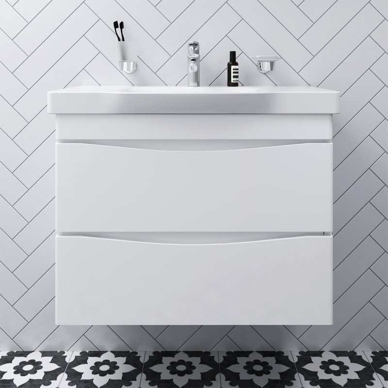 Тумба с раковиной AM.PM Like 80 белый глянец Тумба с раковиной AM.PM Like 80 белый глянец