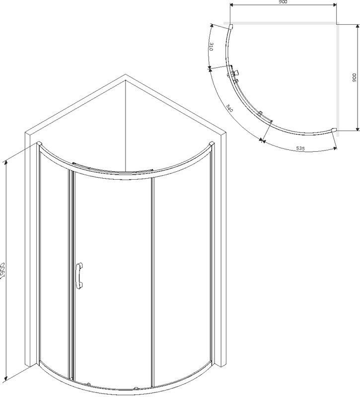 Душевой уголок AM.PM Like 90x90см W83G-315-090CG64 профиль матовый хром, стекло тонированное