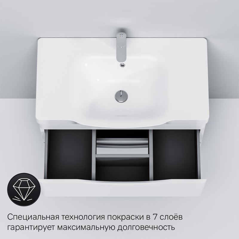 Тумба с раковиной AM.PM Like 80 напольная, белый глянец Тумба с раковиной AM.PM Like 80 напольная, белый глянец