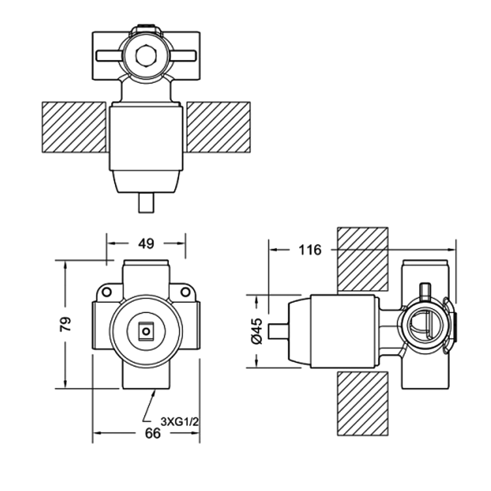 Скрытая часть Bravat Built-in D999CP-RUS