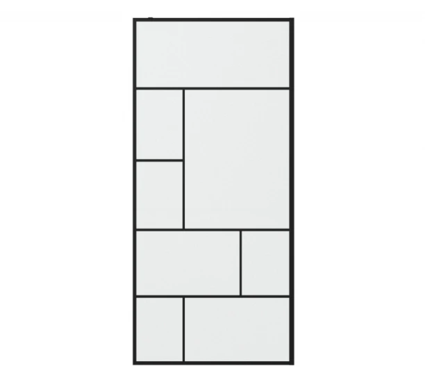 Душевая перегородка Bravat Blackline 90x195см BG090.6414B профиль черный, стекло прозрачное