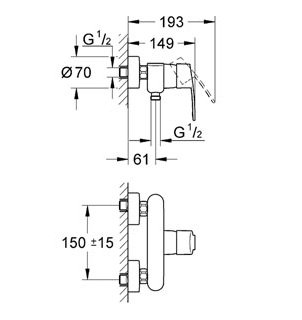 Смеситель для душа Grohe Eurostyle Cosmopolitan 33590002 хром