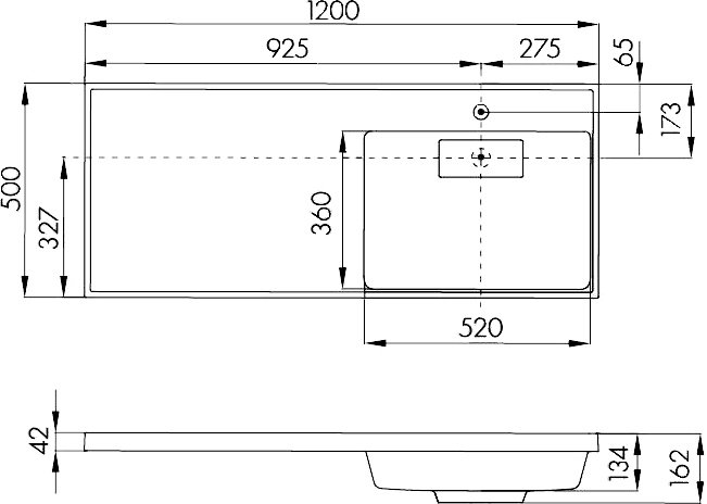 Раковина встраиваемая Aquaton Лондри 1200 R 1A72243KLH010 белая