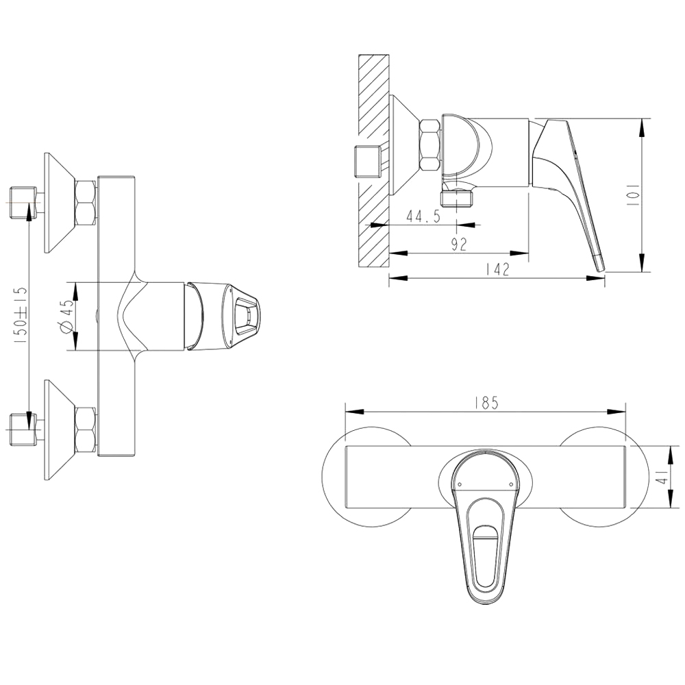 Смеситель для душа Bravat Drop-D F948162C-01 хром