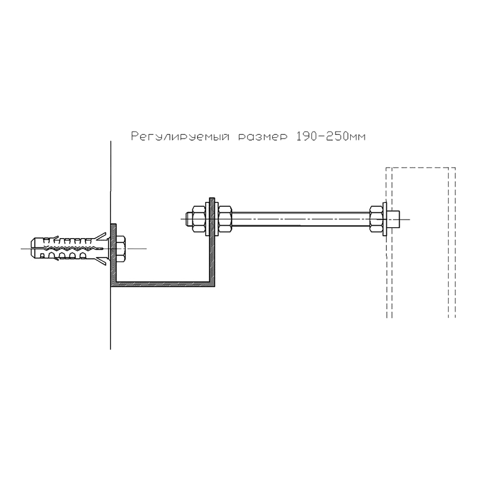 Комплект крепления для инсталляций к стене 190-250 мм Aquatek KKI-0000001