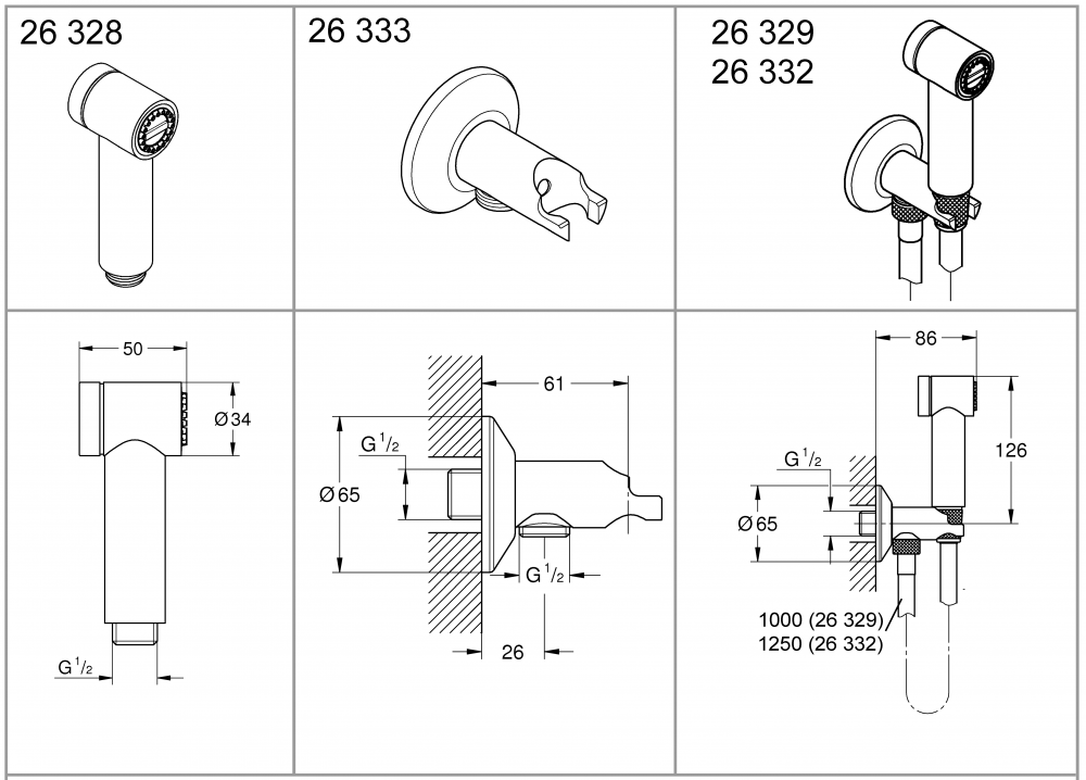 Гигиенический душ Grohe Sena Trigger Spray 35 26332000 хром
