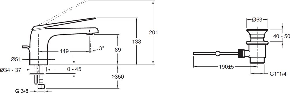 Смеситель для раковины Jacob Delafon Avid E97345-CP хром