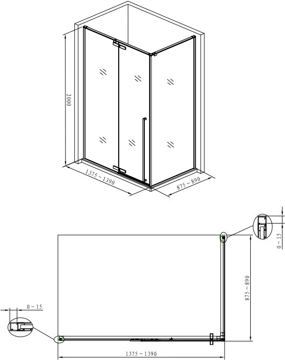 Душевой уголок Allen Brau Fantasy 140x90см 3.11004-00 профиль хром, стекло прозрачное