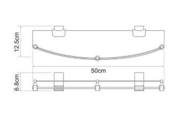Полка Wasserkraft Leine K-5024 с ограничителем, хром