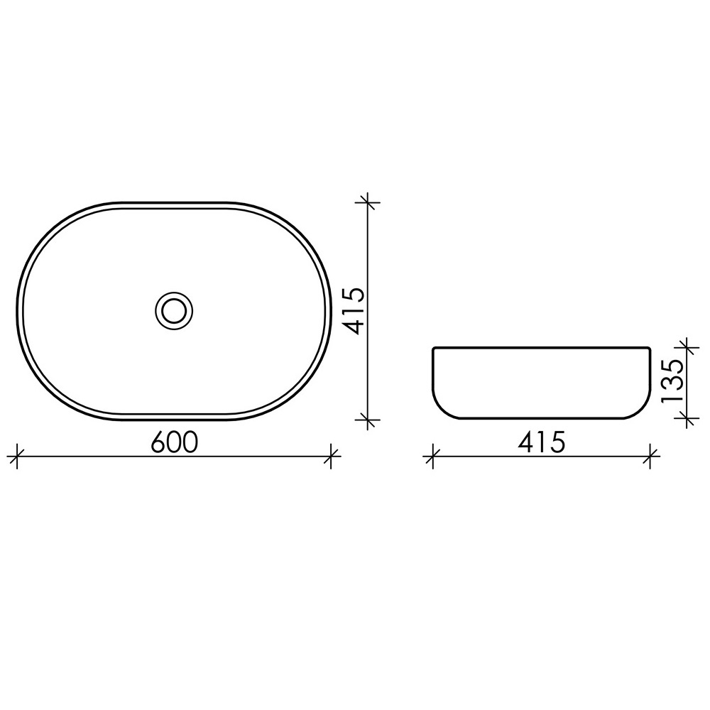 Раковина накладная Ceramica Nova Element CN6047MDH антрацит матовый