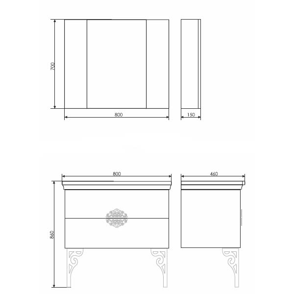 Зеркало-шкаф Comforty Римини 80 00003130372CF белый