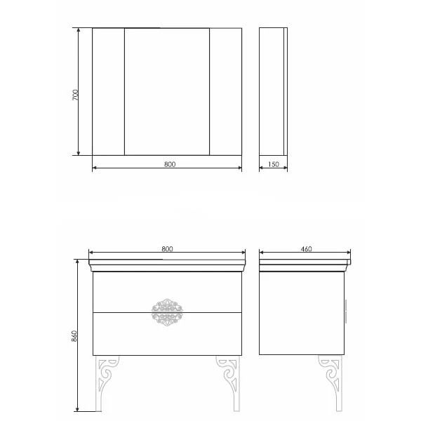 Зеркало-шкаф Comforty Римини 80 00003130372CF белый