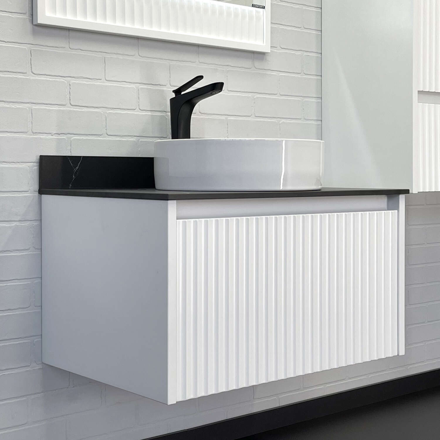 Тумба с раковиной Comforty Марсель 75 00-00012270CF белая матовая