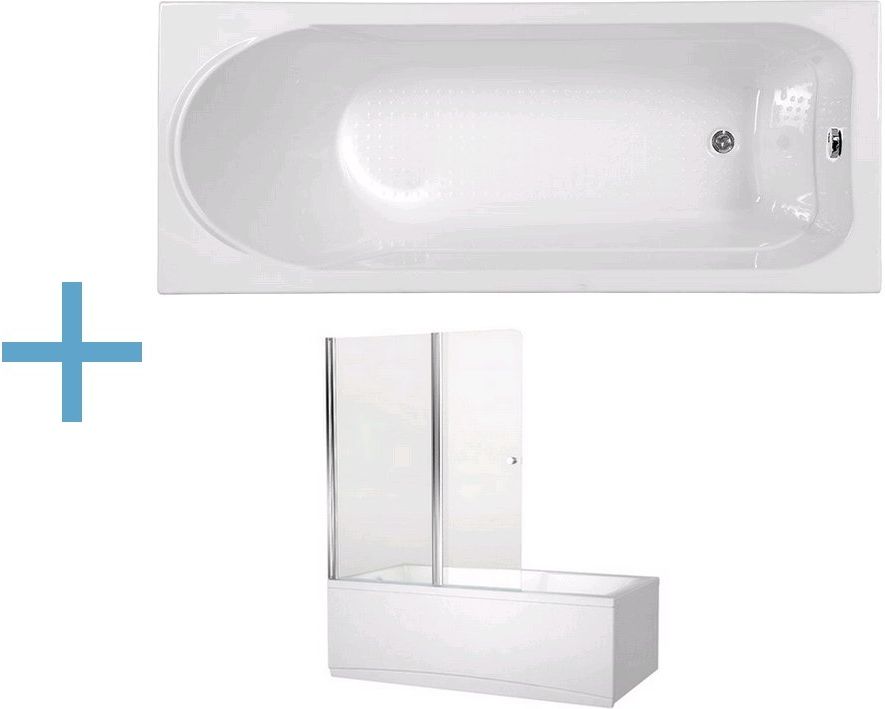 Акриловая ванна Aquanet West 170x70 со шторкой Aquanet Alfa 4 NF6222-pivot 239757 + 196049 белая