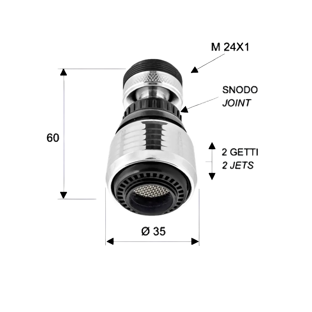 Аэратор Remer RR82 F22/M24 на шарнире