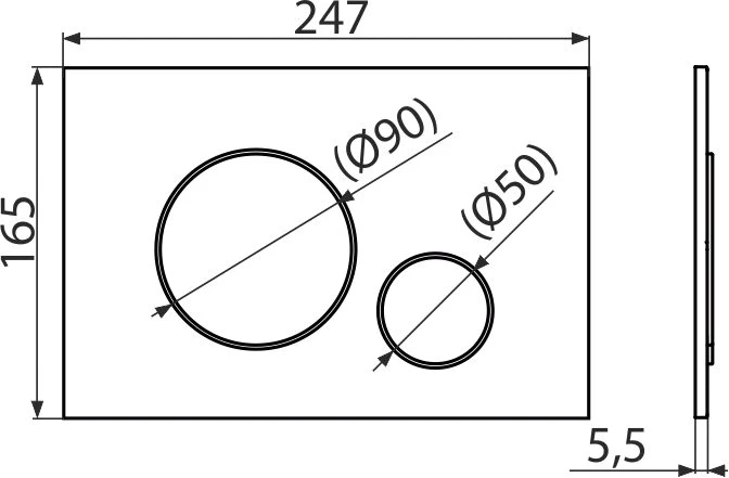 Кнопка смыва AlcaPlast THIN M671 хром глянцевая