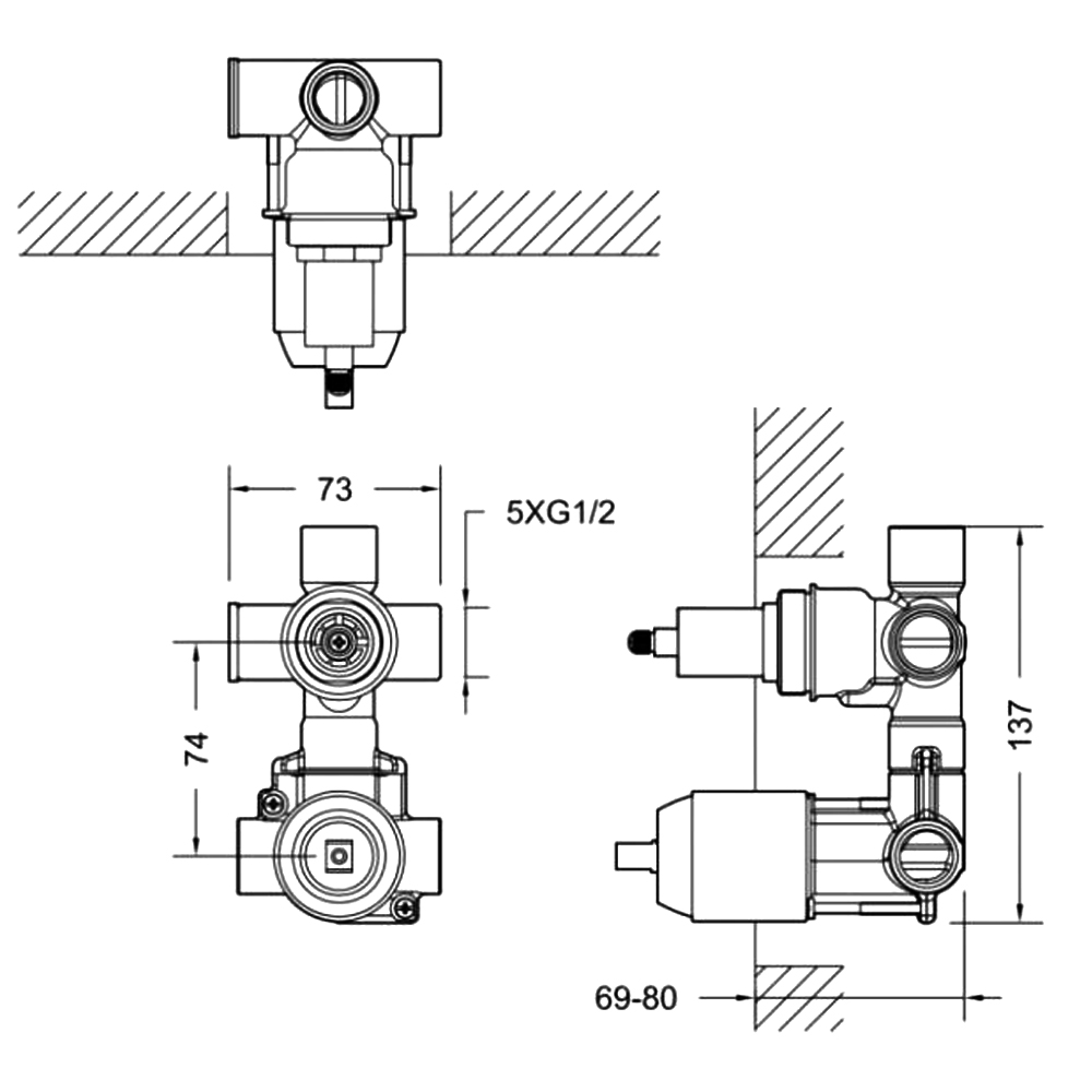 Скрытая часть Bravat Built-in D982CP-B-ENG