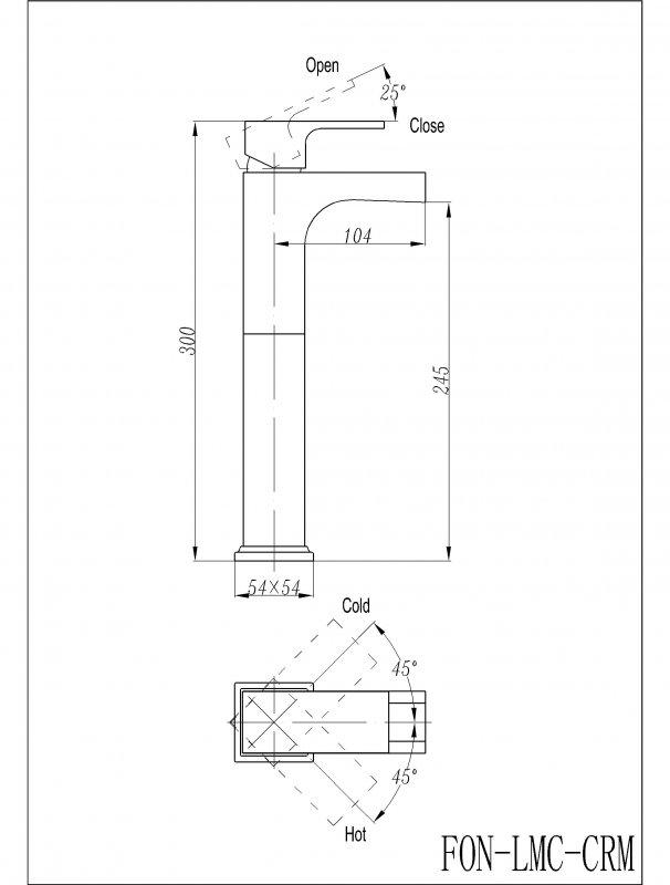 Смеситель для раковины BelBagno Fonte FON-LMC-CRM хром