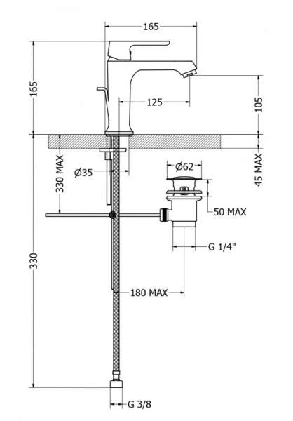 Смеситель для раковины Cezares Romana ROMANA-LSM1-01-W0 хром