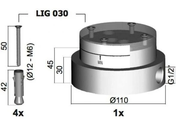 Скрытая часть Paffoni Light LIG030