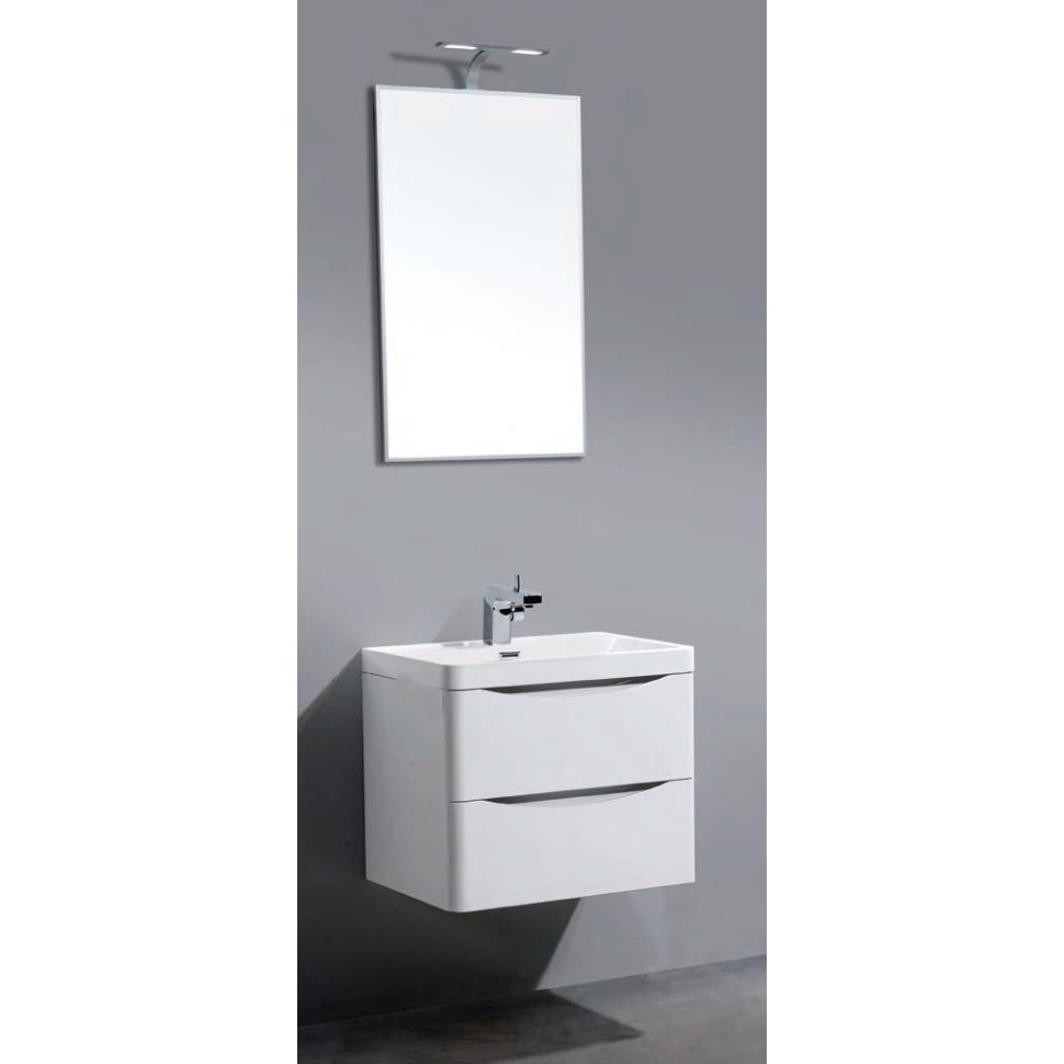 Тумба с раковиной BelBagno Ancona 60 ANCONA-N-600-2C-SO-BL белая глянцевая