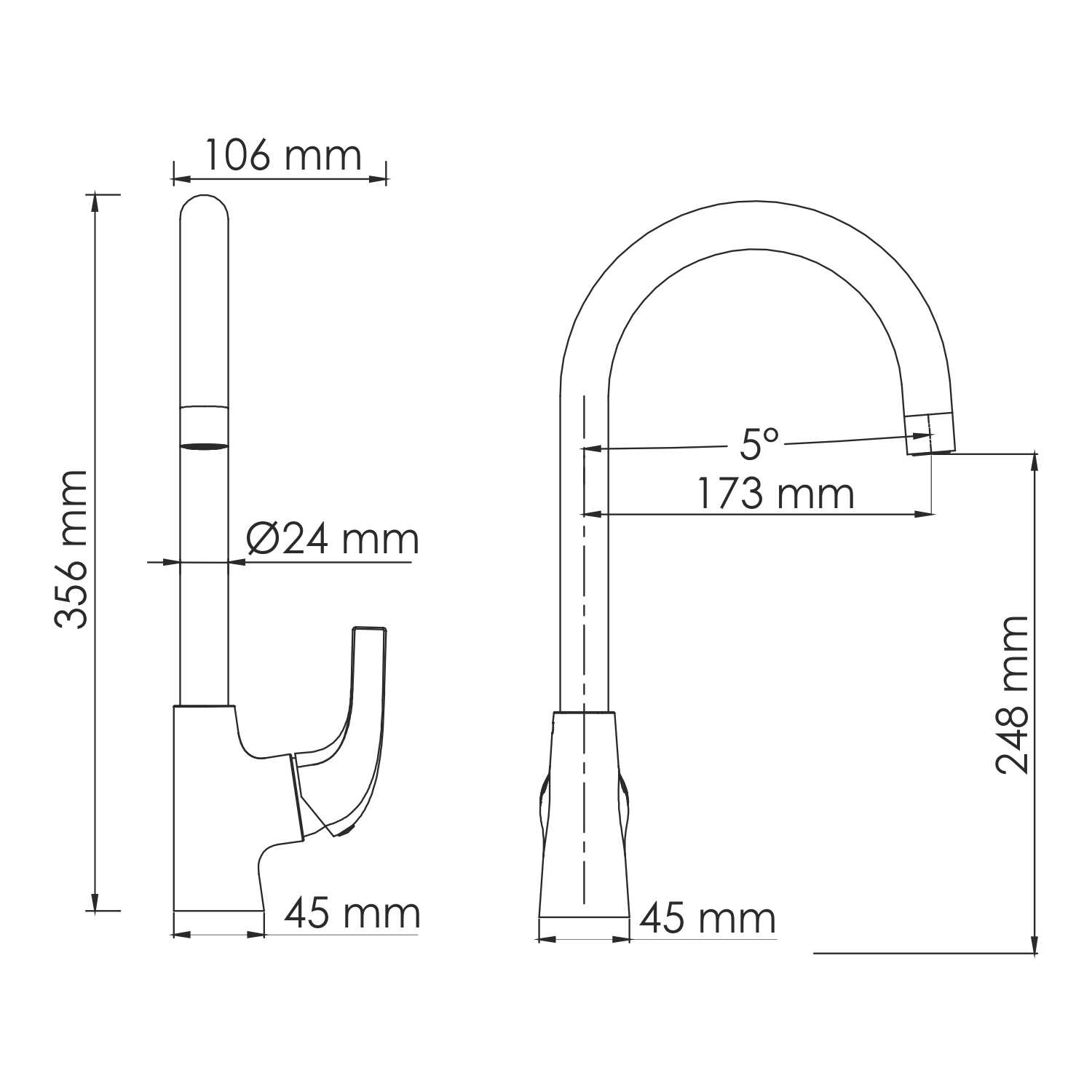 Смеситель для кухни Wasserkraft Sauer 7107 золото