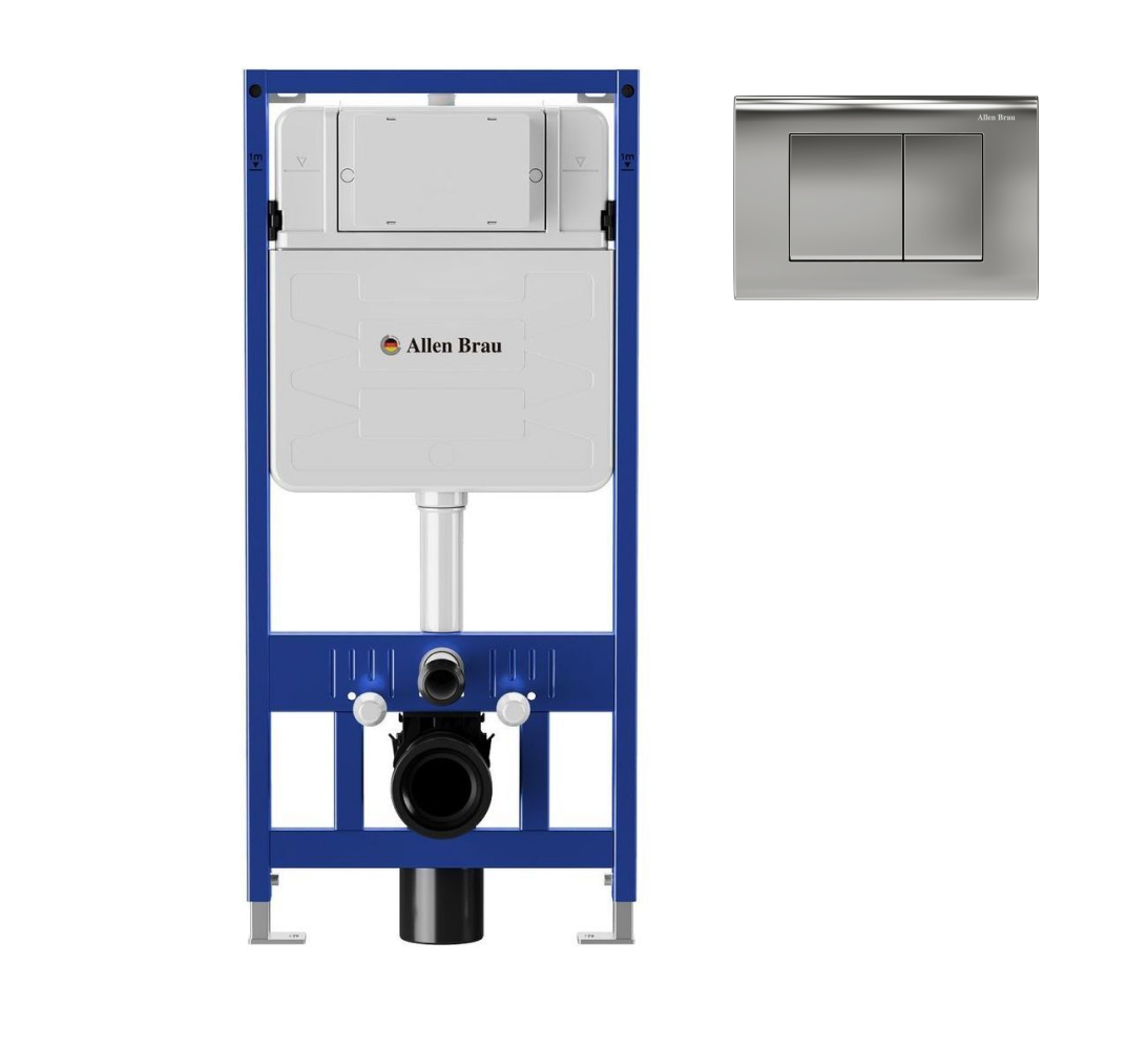 Система инсталляции для унитазов Allen Brau Pneumatic 9.11100.20 с кнопкой, хром