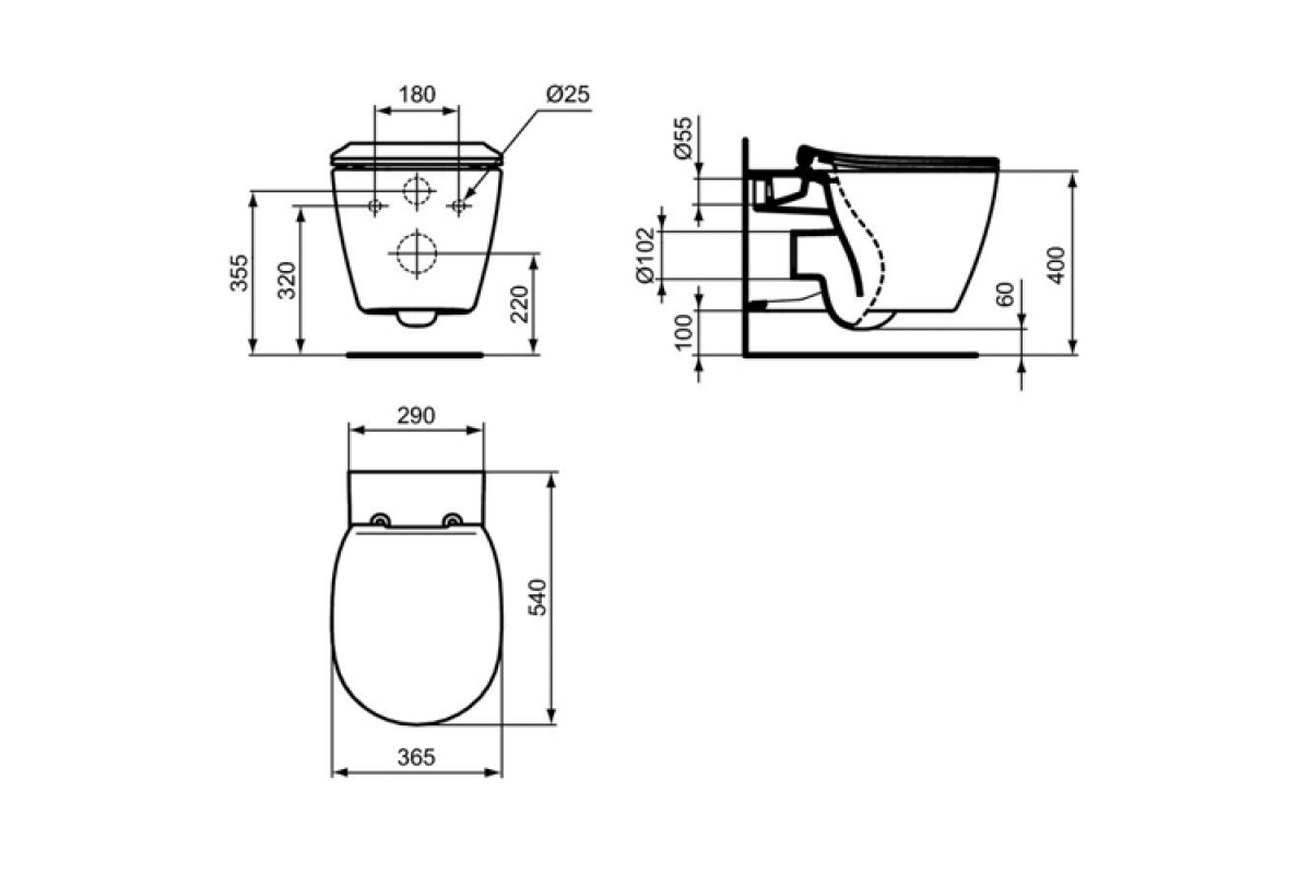 Чаша для унитаза подвесного Ideal Standard Connect AquaBlade E047901