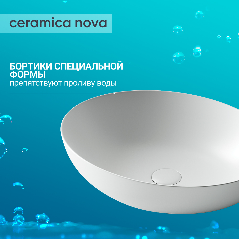 Раковина накладная Ceramica Nova Element CN6017MW белая матовая