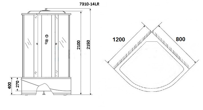 Душевая кабина Niagara Eco 120x80см NG-7310 R профиль серебро