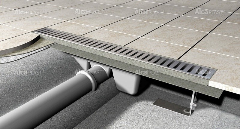 Душевой лоток AlcaPlast APZ6 650 с опорами, хром