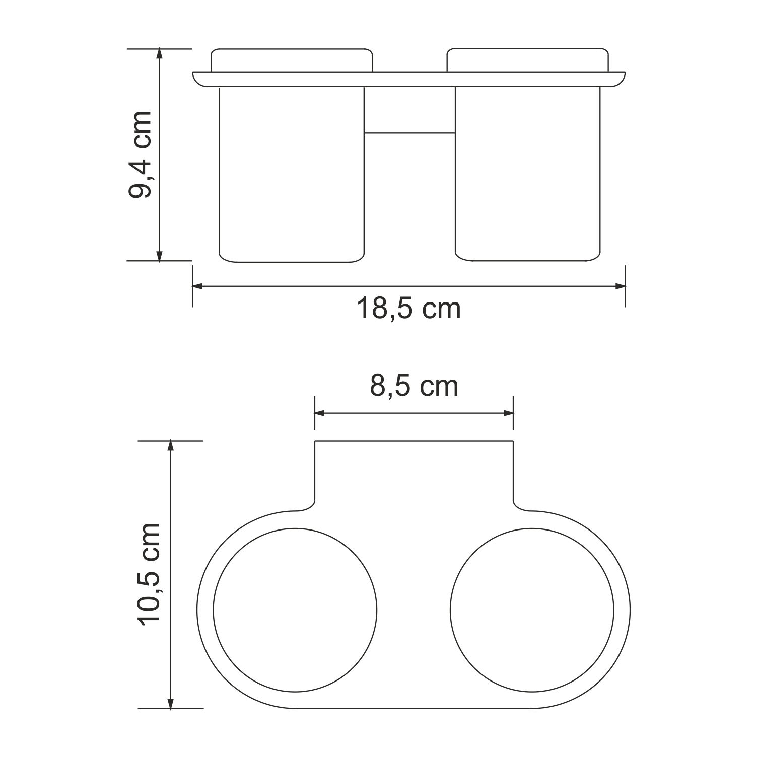 Стакан Wasserkraft Kammel K-8328D двойной, хром